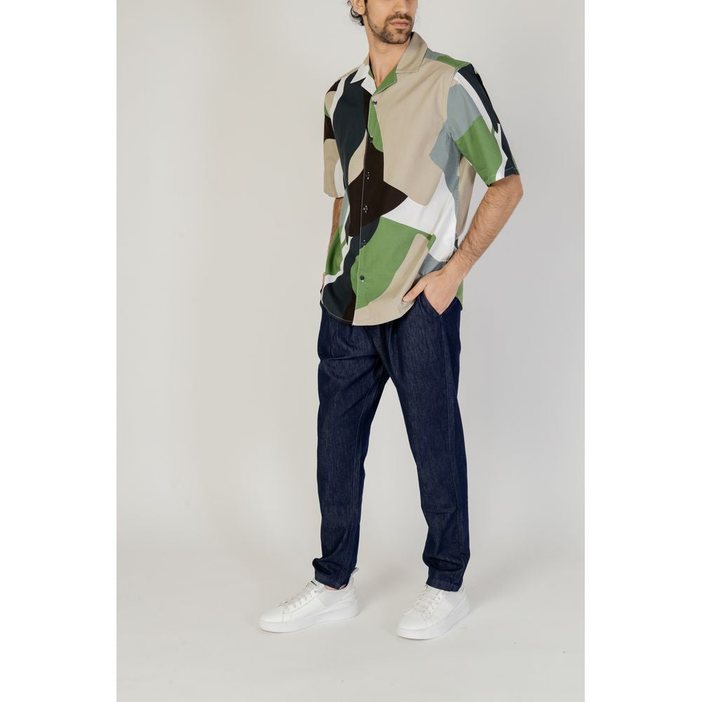 Only & Sons Green Cotton Short Sleeve Shirt